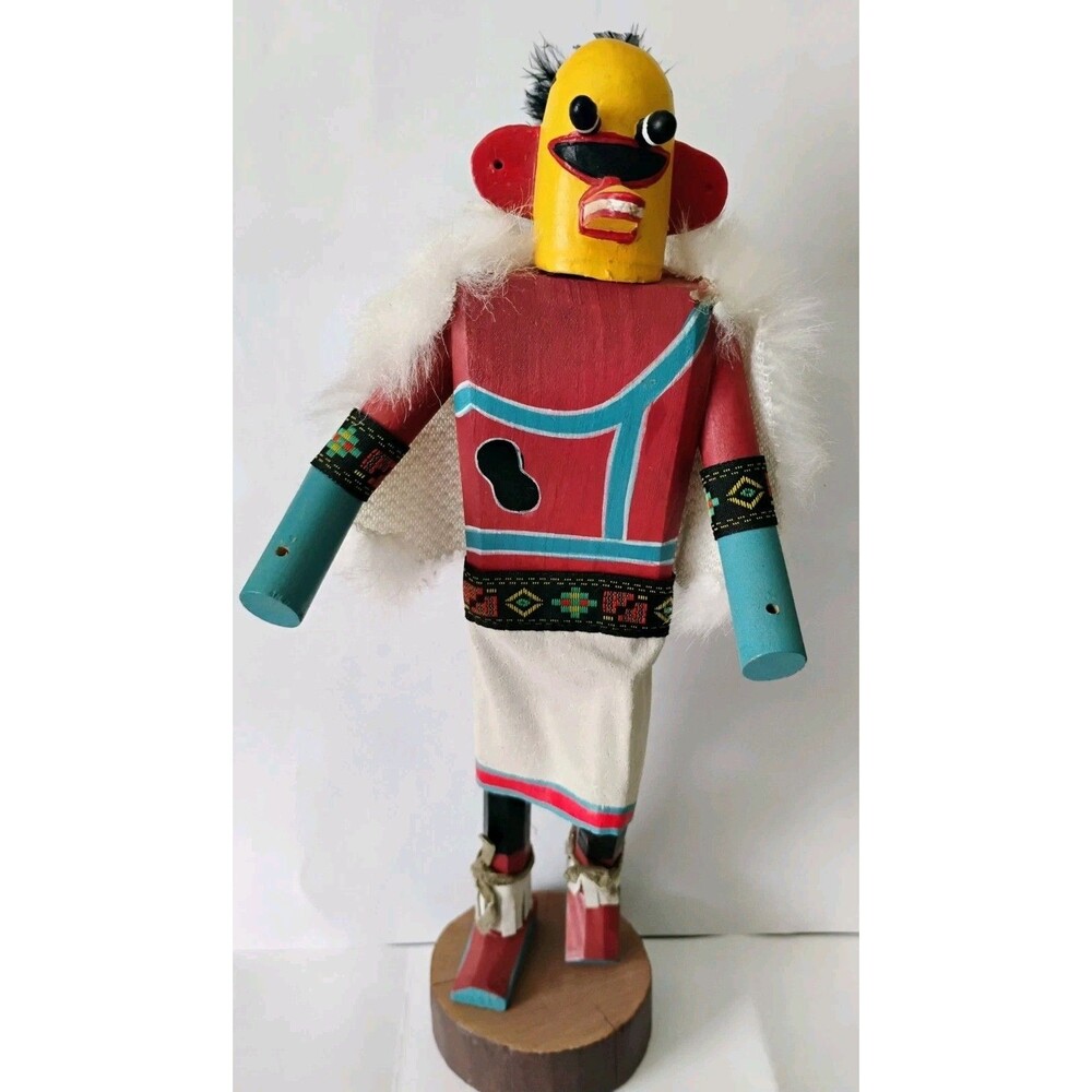 Vintage Native American Wood Kachina Doll 9.75” Hand Carved Sikya Heheya Figure